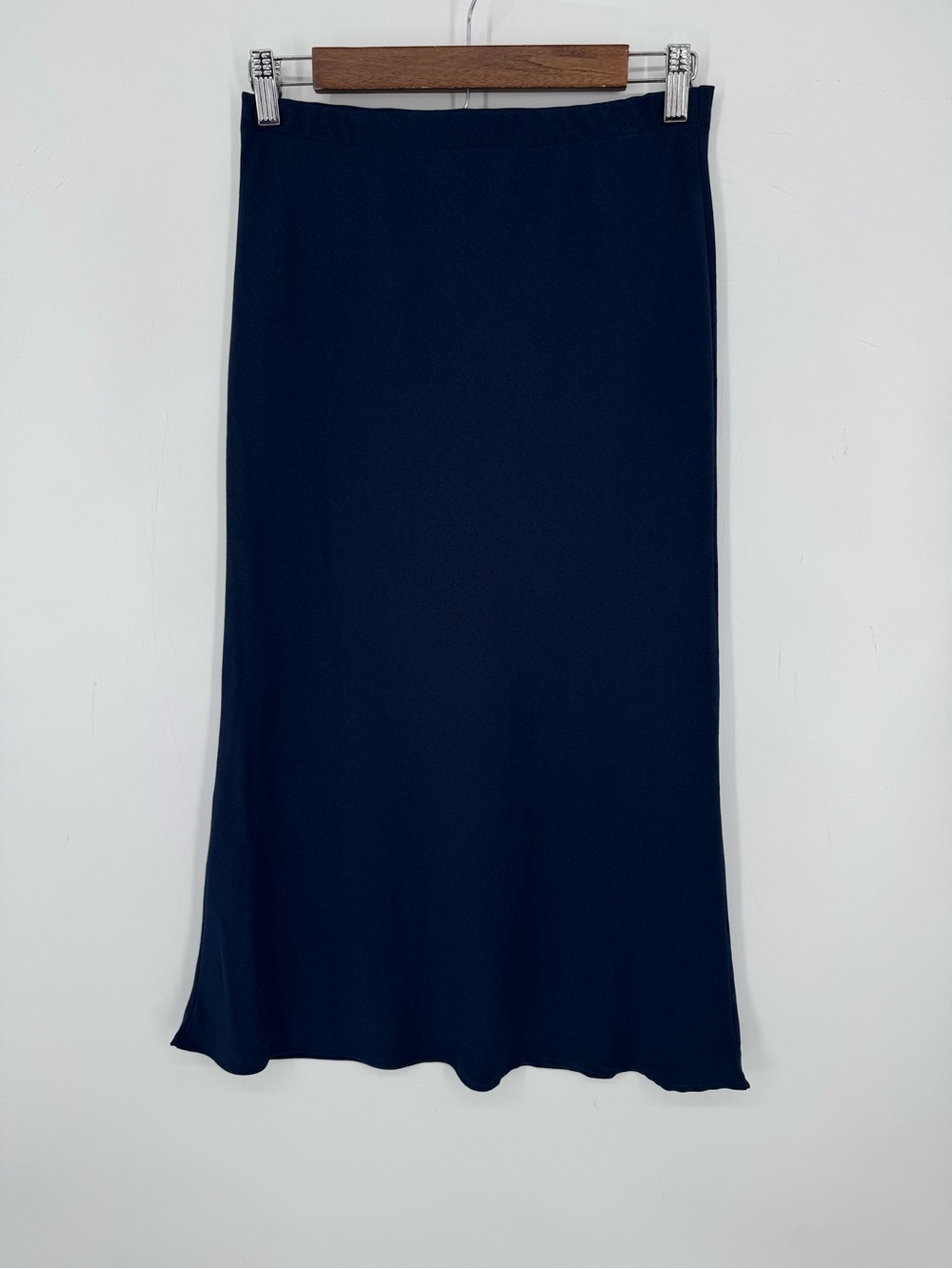 Les Amis Women's Stretchy Navy Blue Neutral Midi Skirt Basic Size Small NWT